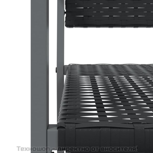 Градински трапезен комплект от 5 части полиратан и стомана