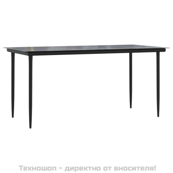 Градински трапезен комплект от 5 части полиратан и стомана