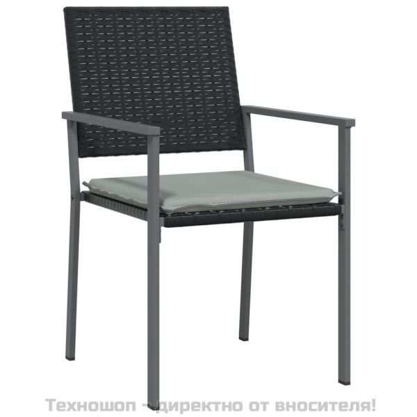 Градински комплект от 5 части с възглавници полиратан и стомана