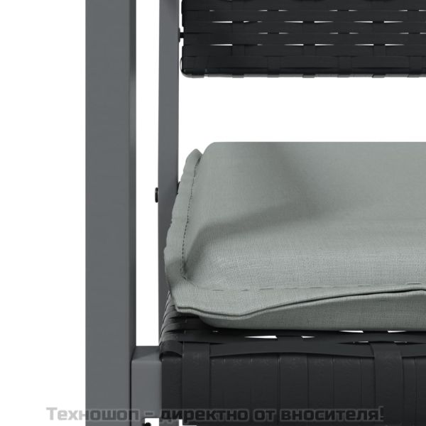 Градински комплект от 5 части с възглавници полиратан и стомана