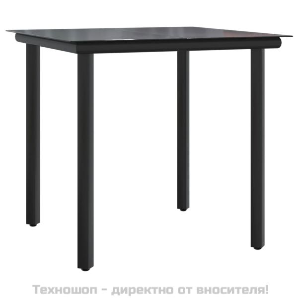 Градински трапезен комплект от 5 части полиратан и стомана