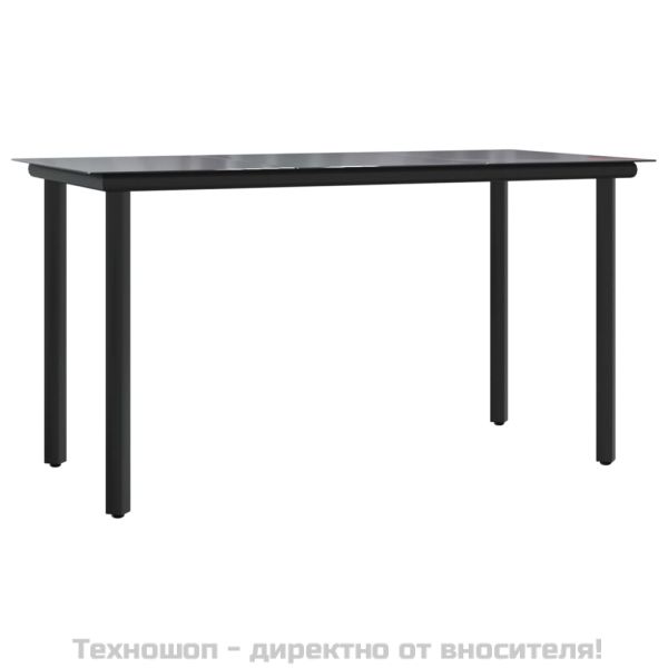 Градински трапезен комплект от 5 части полиратан и стомана