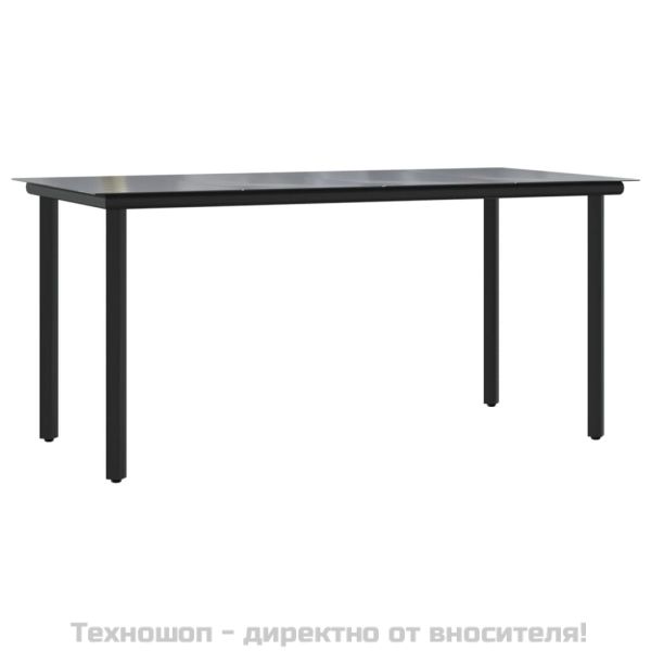 Градински комплект от 5 части с възглавници полиратан и стомана