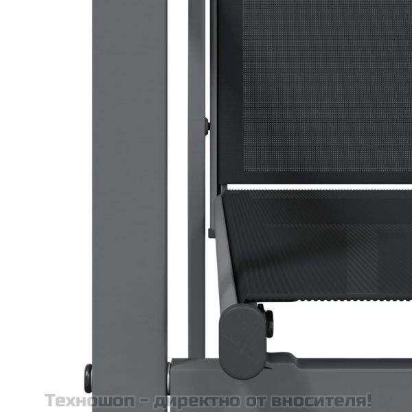 Градински трапезен комплект 7 части черен текстилен и стомана