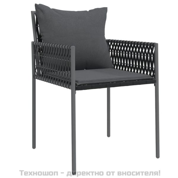 Градински комплект от 5 части с възглавници полиратан и стомана