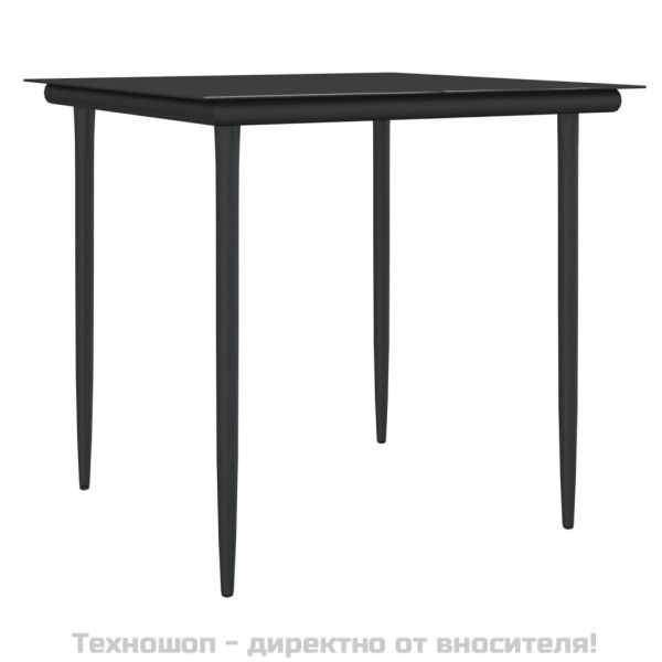 Градински комплект от 3 части с възглавници полиратан и стомана