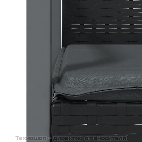 Градински комплект от 3 части с възглавници полиратан и стомана