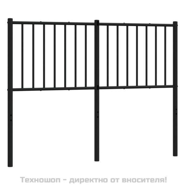 Метална табла за глава, черна, 120 см