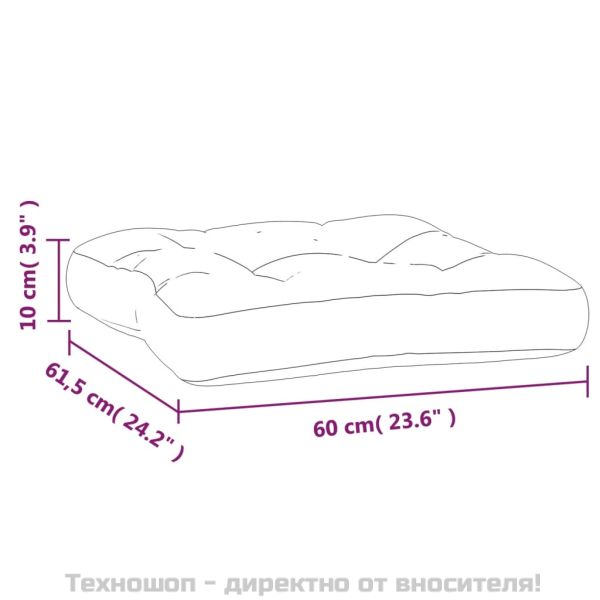 Възглавница за палетен диван тюркоаз 60x61,5x10 см плат Оксфорд