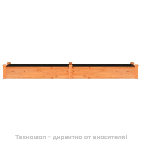 Градинска повдигната леха с вложка кафяв 240x45x25 см ела масив
