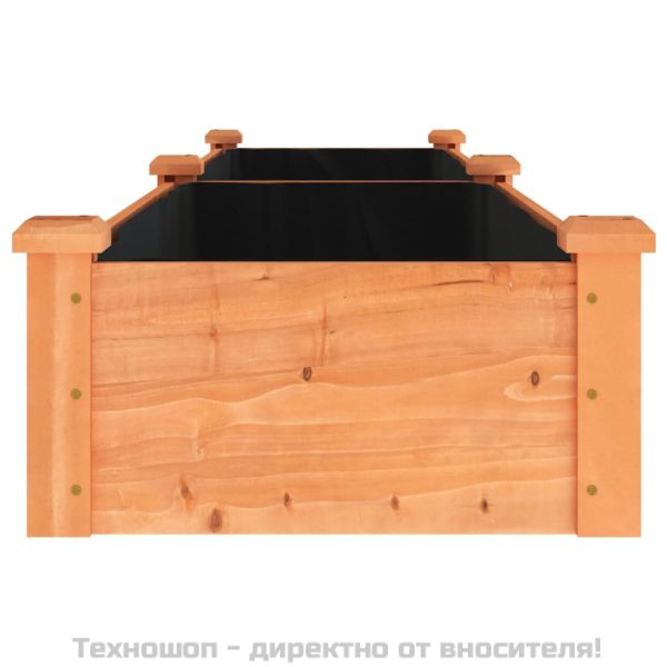 Градинска повдигната леха с вложка кафяв 240x45x25 см ела масив