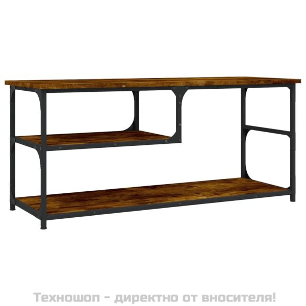 ТB шкаф, опушен дъб, 103x38x46,5 см, инженерно дърво и стомана