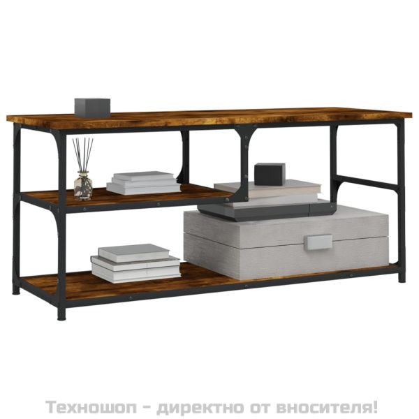 ТB шкаф, опушен дъб, 103x38x46,5 см, инженерно дърво и стомана