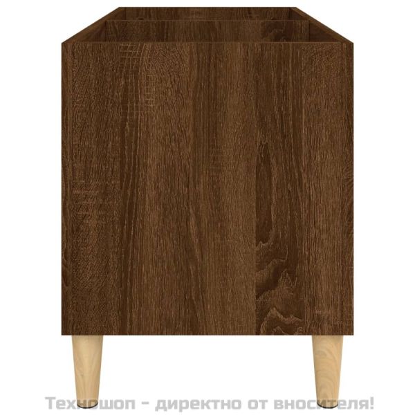 Шкаф за винилови плочи кафяв дъб 74,5x38x48 см инженерно дърво