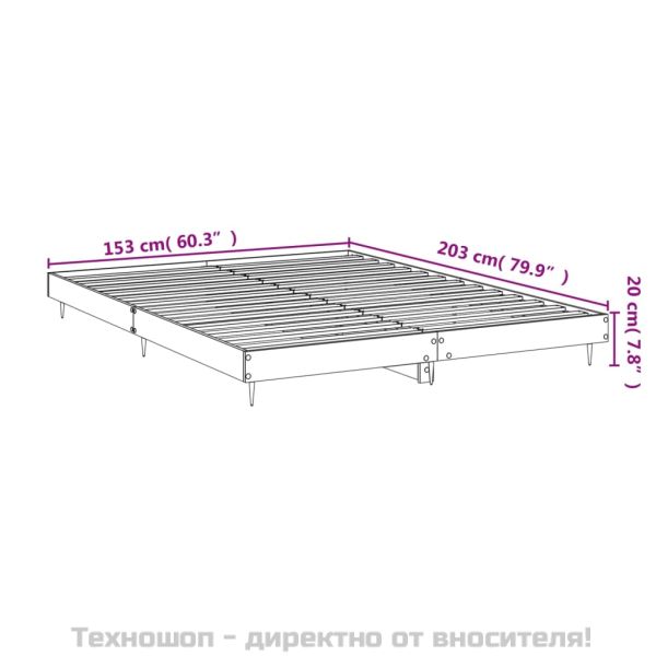 Рамка за легло, бяла, 150x200 см, инженерно дърво