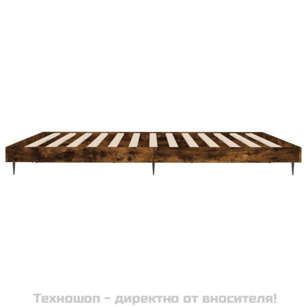 Рамка за легло без матрак опушен дъб 150x200 см инженерно дърво