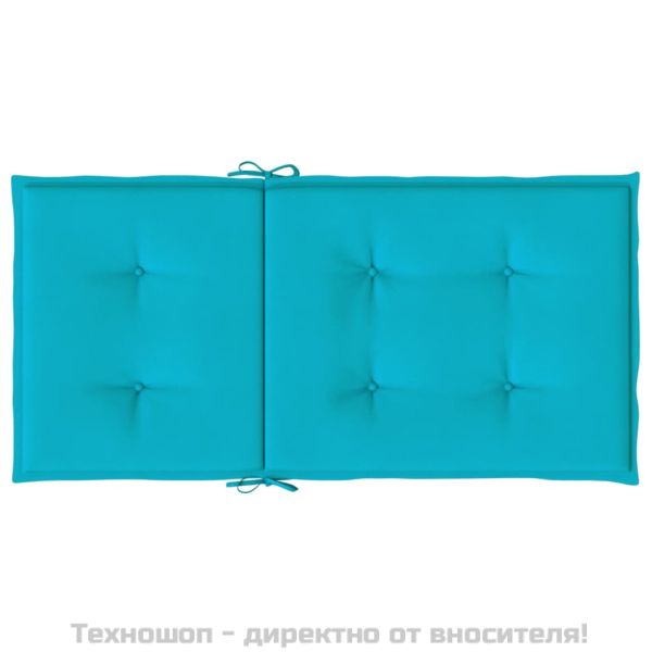 Възглавници за столове с ниски облегалки 4 бр тюркоаз текстил