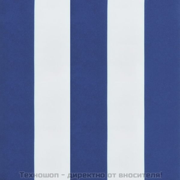 Възглавници за външни пейки 2 бр синьо-бели 150x50x7 см плат