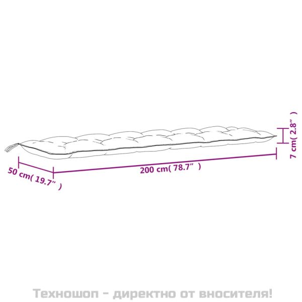 Възглавници за градински пейки 2 бр на листа 200x50x7 см плат