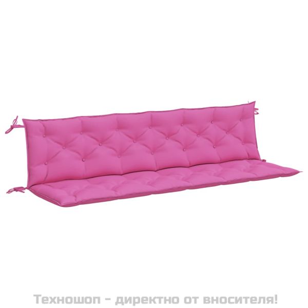 Възглавници за градински пейки 2 бр розови 200x50x7 см плат