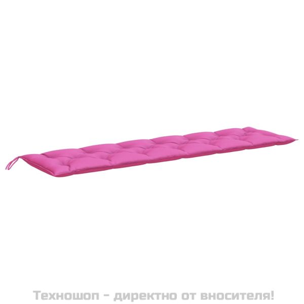 Възглавници за градински пейки 2 бр розови 200x50x7 см плат