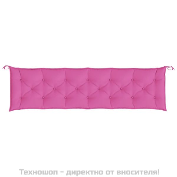 Възглавници за градински пейки 2 бр розови 200x50x7 см плат
