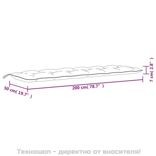 Възглавници за градински пейки 2 бр розови 200x50x7 см плат