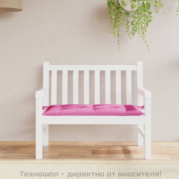 Възглавница за градинска пейка розова 110x50x7 см текстил