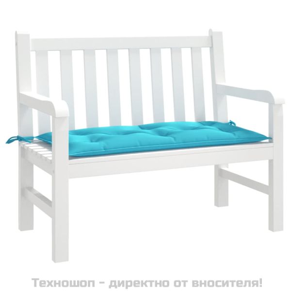 Възглавница за градинска пейка тюркоаз 110x50x7 см текстил
