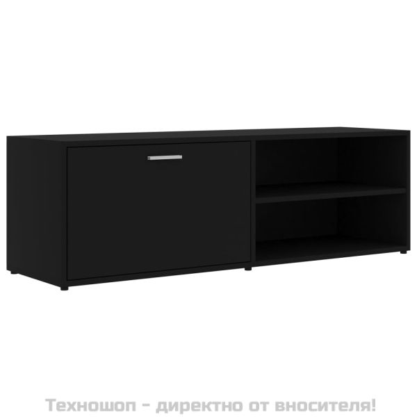 ТВ шкаф, черен, 120x34x37 см, инженерно дърво