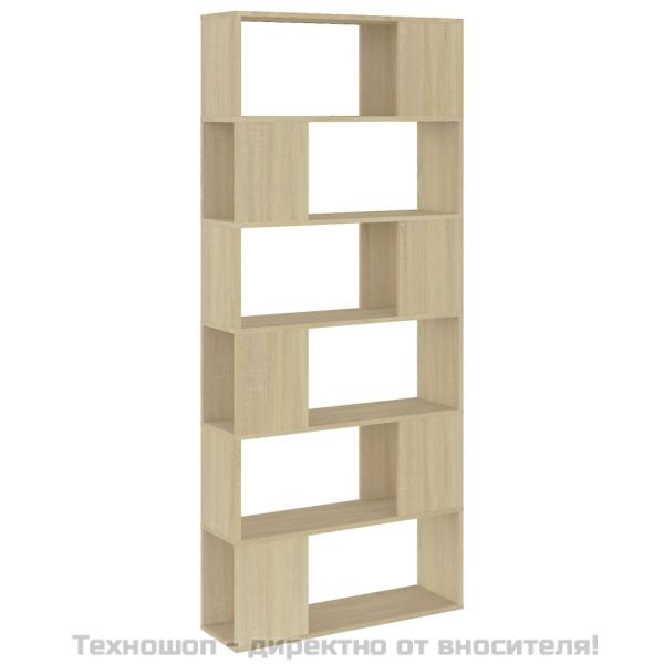 Библиотека, дъб сонома, 80x24x186 см, инженерно дърво