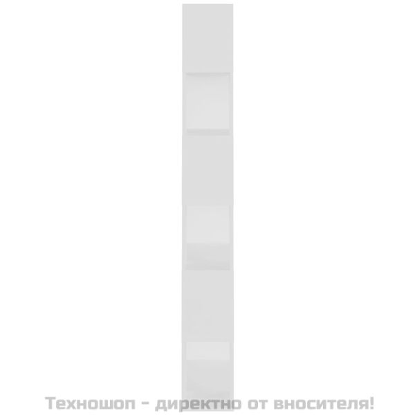 Библиотека/разделител за стая бяла 80x24x186 см инженерно дърво