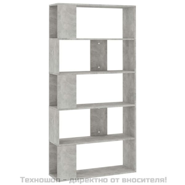 Разделител за стая, бетонно сив, 80x24x159 см, инженерно дърво