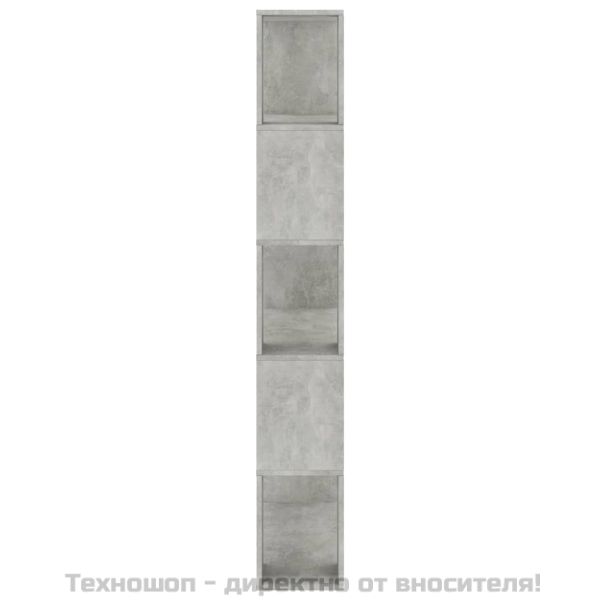 Разделител за стая, бетонно сив, 80x24x159 см, инженерно дърво