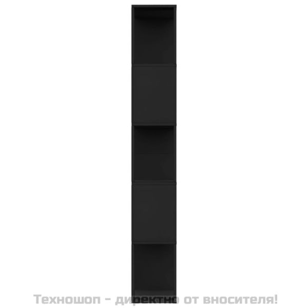 Разделител за стая, черен, 80x24x159 см, инженерно дърво