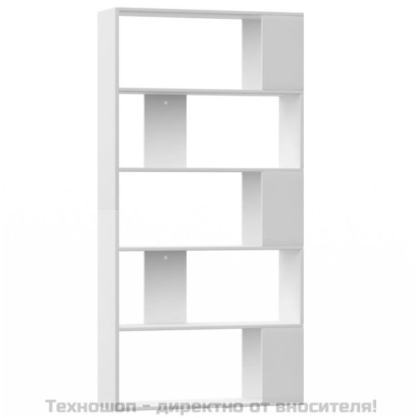 Библиотека/разделител за стая бяла 80x24x159 см инженерно дърво