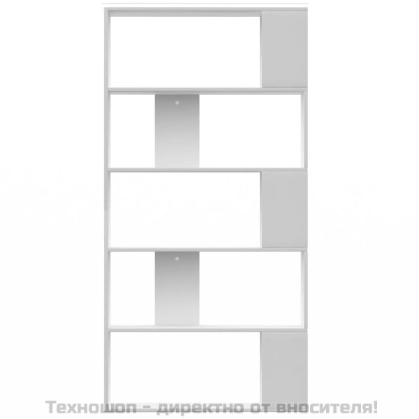 Библиотека/разделител за стая бяла 80x24x159 см инженерно дърво