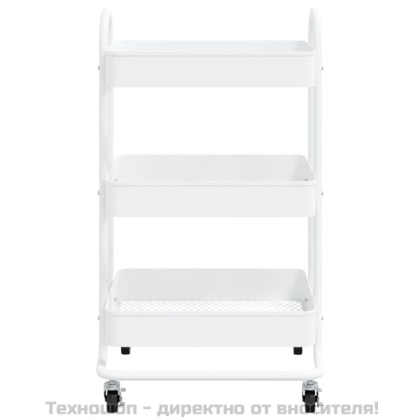 Количка на 3 нива, бяла, 43x34x79 см, стомана