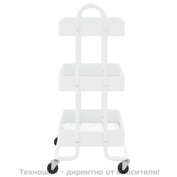 Количка на 3 нива, бяла, 43x34x79 см, стомана
