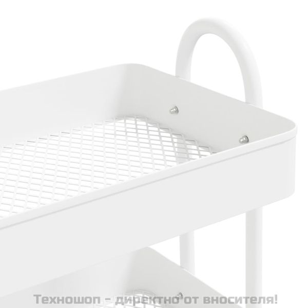 Количка на 3 нива, бяла, 43x34x79 см, стомана