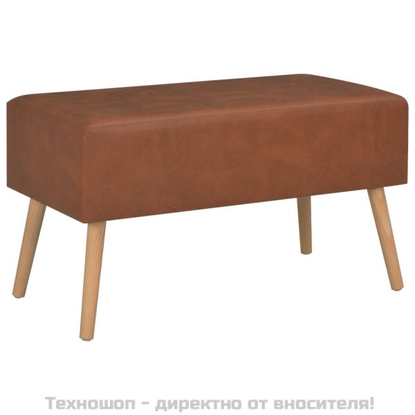 Маса за кафе, кафява, 80x40x46 см, изкуствена кожа