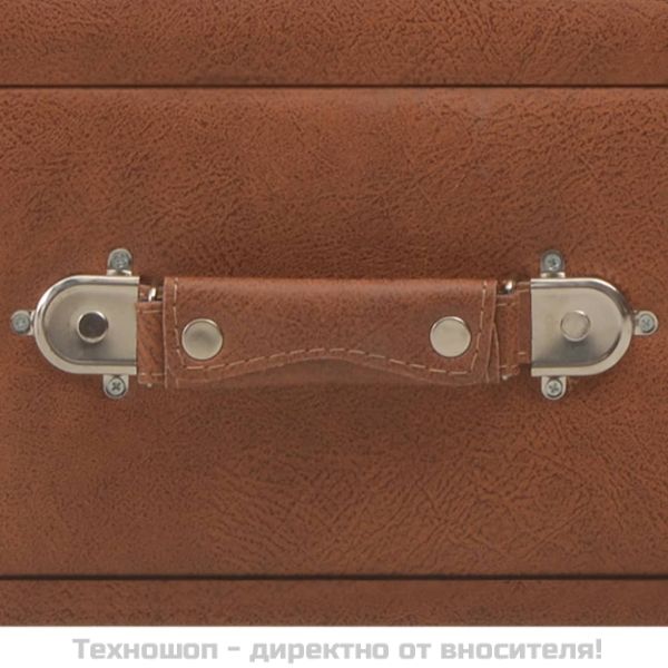 Маса за кафе, кафява, 80x40x46 см, изкуствена кожа