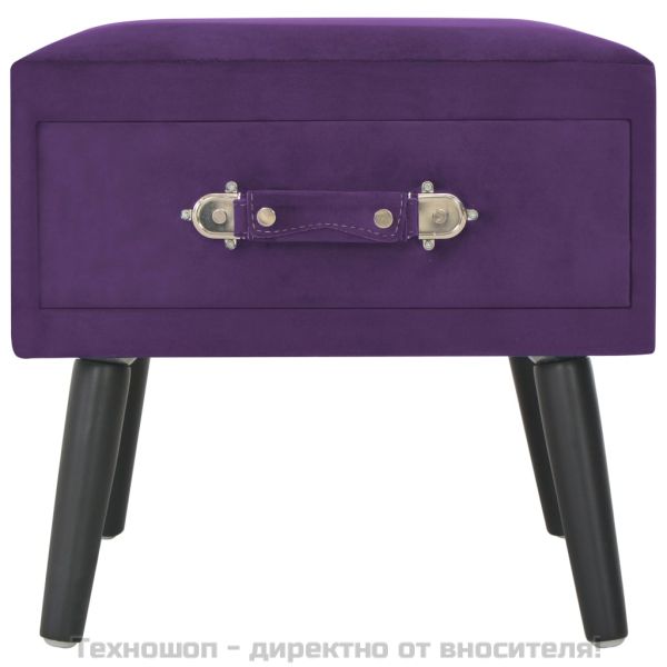 Нощни шкафчета, 2 бр, тъмнолилави, 40x35x40 см, кадифе