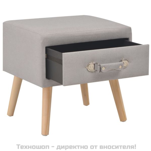 Нощно шкафче, сиво, 40x35x40 см, плат