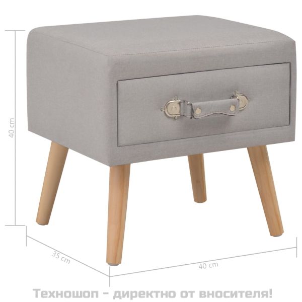 Нощно шкафче, сиво, 40x35x40 см, плат