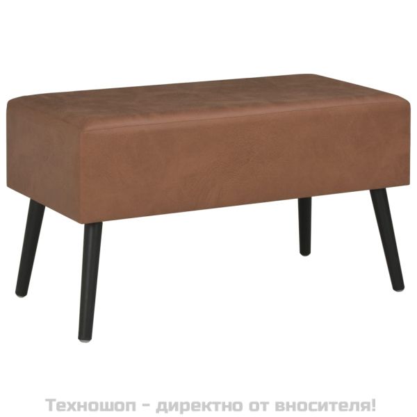 Маса за кафе, тъмнокафява, 80x40x46 см, изкуствена кожа