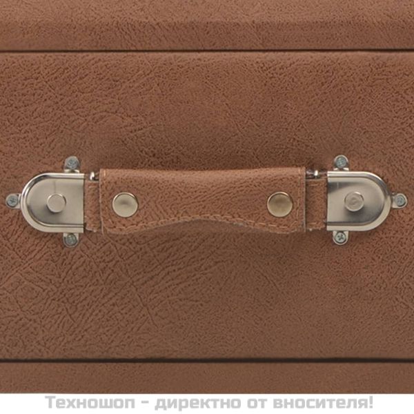 Маса за кафе, тъмнокафява, 80x40x46 см, изкуствена кожа