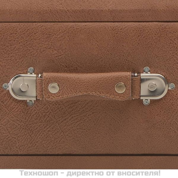 Пейка с чекмеджета, 80 см, тъмнокафява, изкуствена кожа