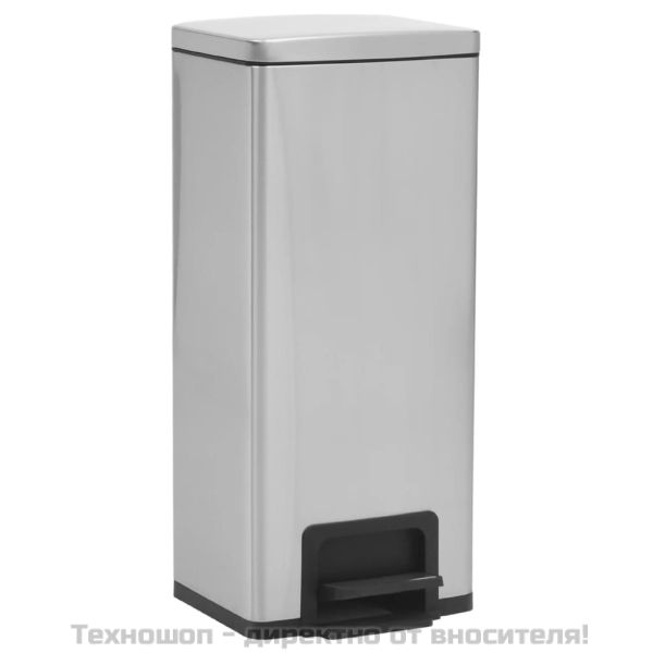 Кош за боклук с педал без пръстови отпечатъци 30 л сребро инокс