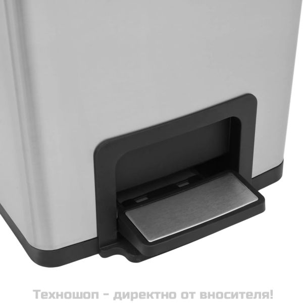 Кош за боклук с педал без пръстови отпечатъци 30 л сребро инокс